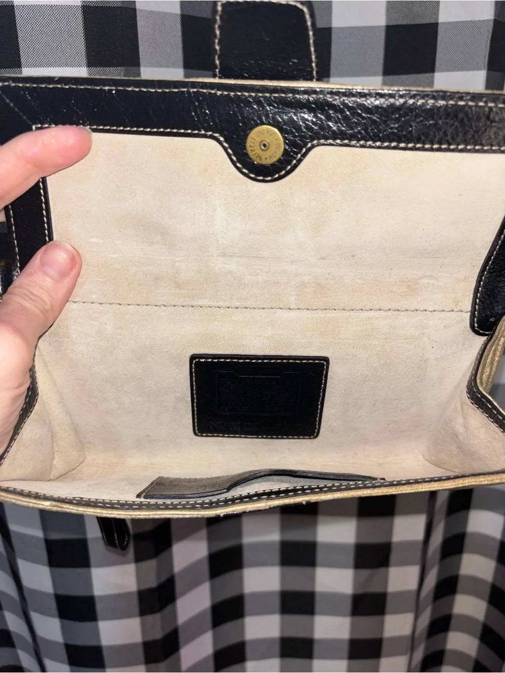 Coach Soho Metallic Gold Leather Wallet/Wristlet Clutch Y2K 2003